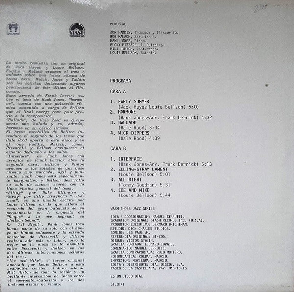 Louis Bellson / Jon Faddis / Milt Hinton / Hank Jones / Bob Malach / Bucky Pizzarelli : Originals (LP, Album)