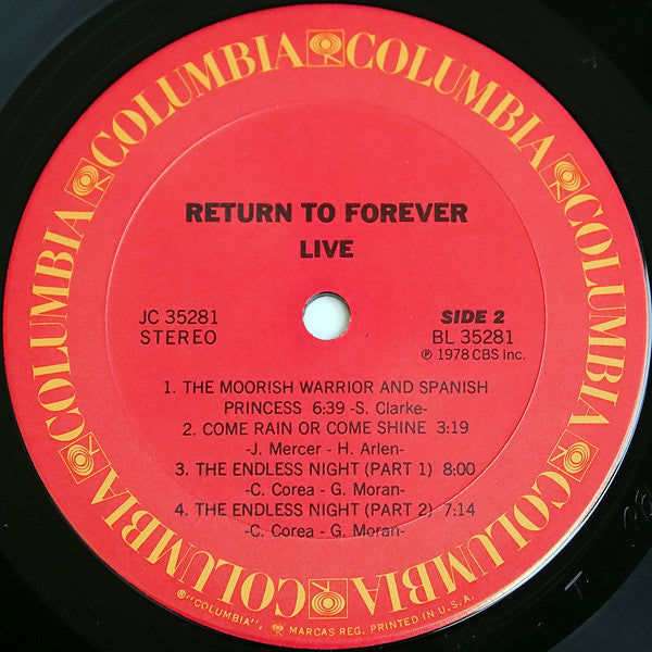 Return To Forever : Live (LP, Album)