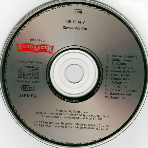 Obituary : Slowly We Rot (CD, Album)