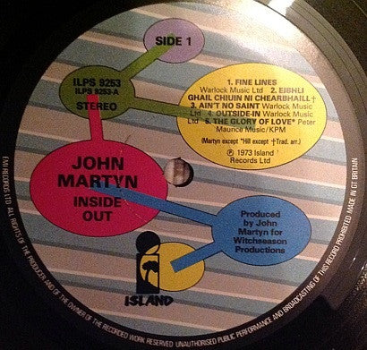 John Martyn : Inside Out (LP, Album, RE, Bub)