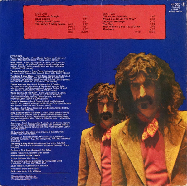 Frank Zappa : Chunga's Revenge (LP, Album, RE)