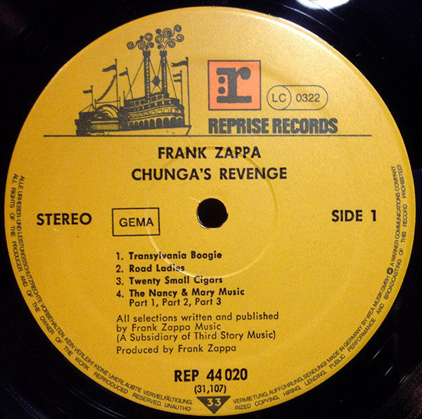 Frank Zappa : Chunga's Revenge (LP, Album, RE)