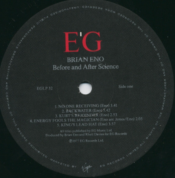 Brian Eno : Before And After Science (LP, Album, RE)