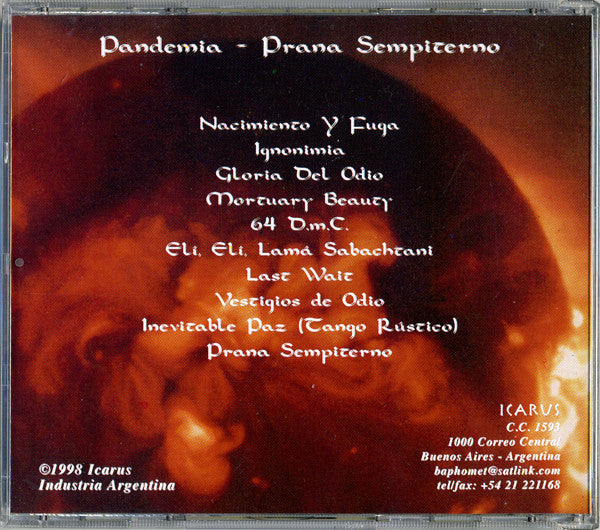 Pandemia (5) : Prana Sempiterno (CD, Album)