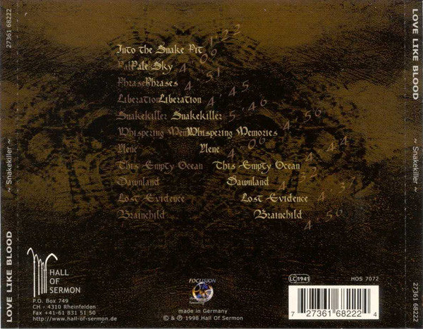 Love Like Blood : Snakekiller (CD, Album)