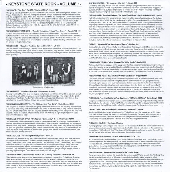 Various : Keystone State Rock - Volume 1 (18 Cool 60's Teenbeat Garage - Psych Nuggets From Pennsylvania!) (LP, Comp, Ltd, Bro)