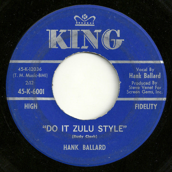 Hank Ballard : Do It Zulu Style (7", Single)