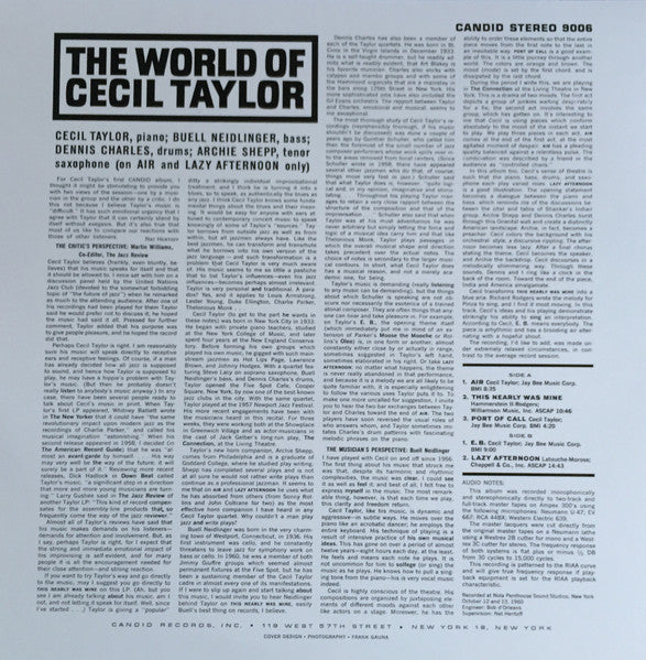 Cecil Taylor : The World Of Cecil Taylor (LP, Album, RE)