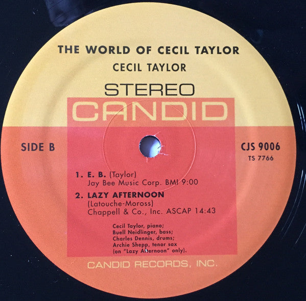 Cecil Taylor : The World Of Cecil Taylor (LP, Album, RE)
