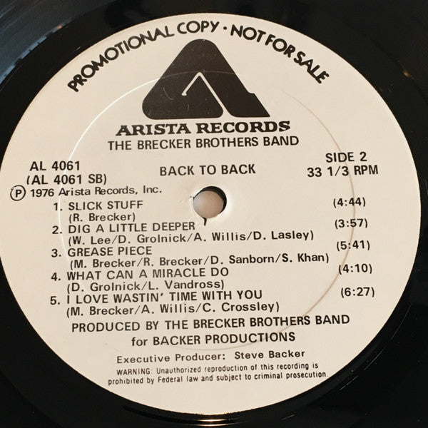 The Brecker Brothers Band* : Back To Back (LP, Album, Promo)