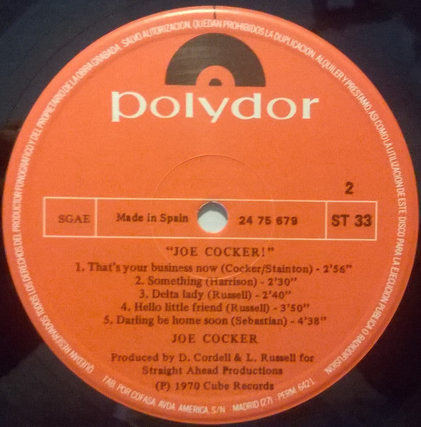 Joe Cocker : Joe Cocker!  (LP, RE)