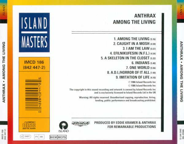 Anthrax : Among The Living (CD, Album, RE, RP)