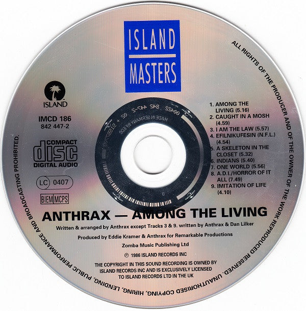 Anthrax : Among The Living (CD, Album, RE, RP)
