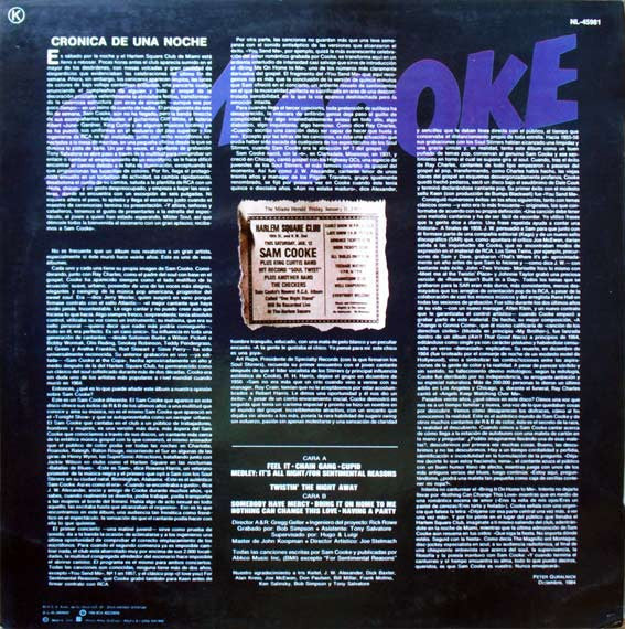 Sam Cooke : Live At The Harlem Square Club, 1963 (LP, Album)