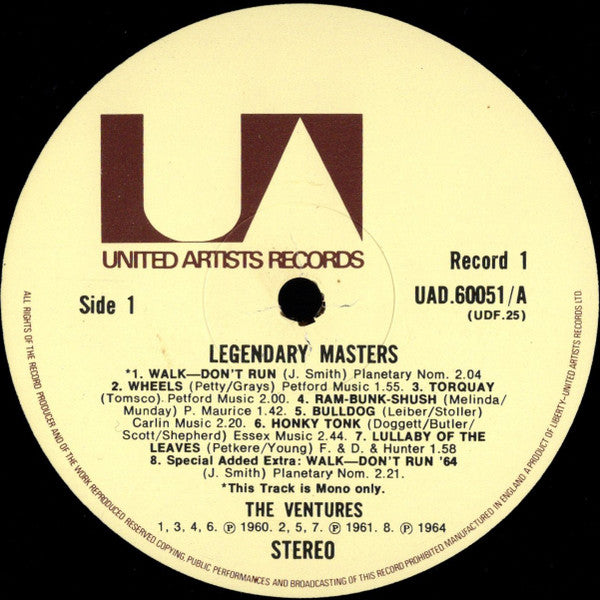 The Ventures : Legendary Masters Series (2xLP, Comp, Mono)