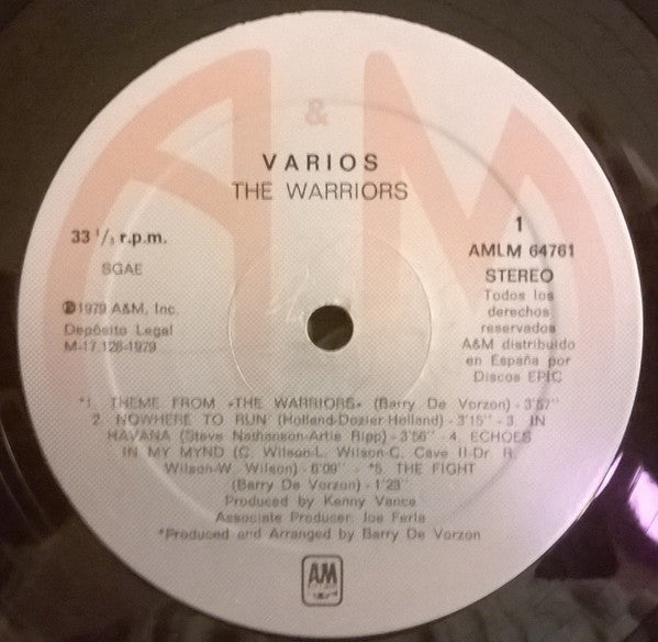 Various : The Warriors - Los Amos De La Noche (Original Motion Picture Soundtrack) (LP, Album)