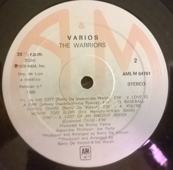 Various : The Warriors - Los Amos De La Noche (Original Motion Picture Soundtrack) (LP, Album)
