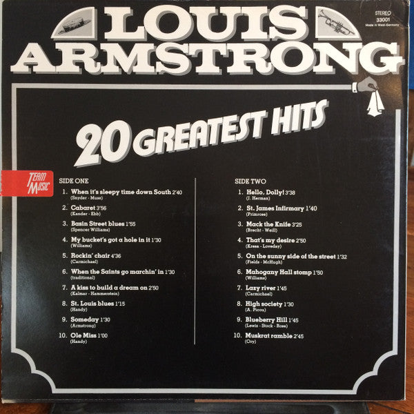 Louis Armstrong : 20 Greatest Hits  (LP, Comp)