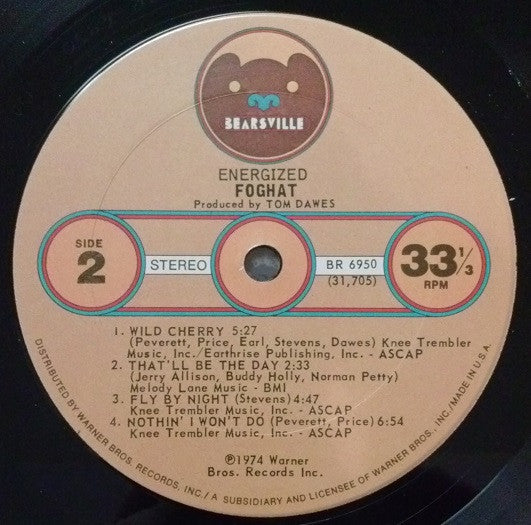 Foghat : Energized (LP, Album, Ter)