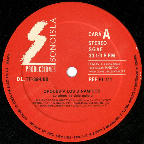 Orquesta Los Dinamicos : Lo Ajeno Se Deja Quieto (LP, Album)