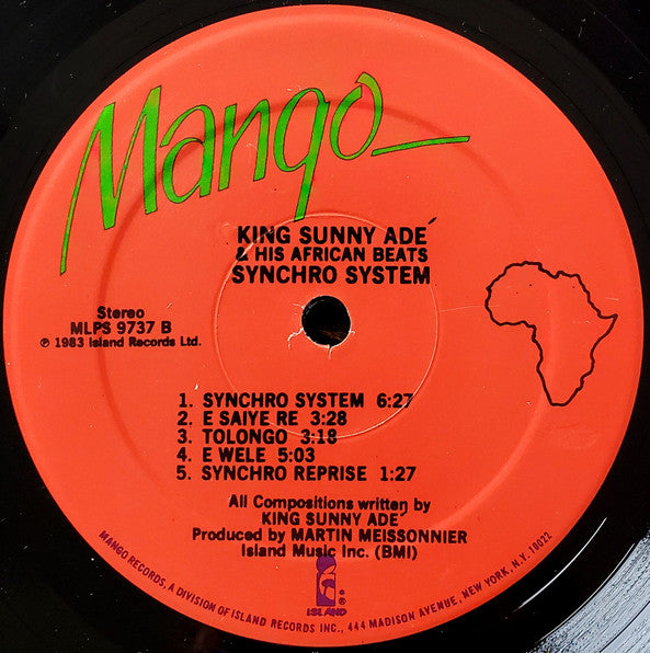 King Sunny Ade & His African Beats : Synchro System (LP, Album)