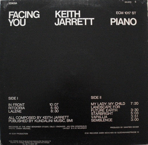 Keith Jarrett : Facing You (LP, Album, RE, Gre)