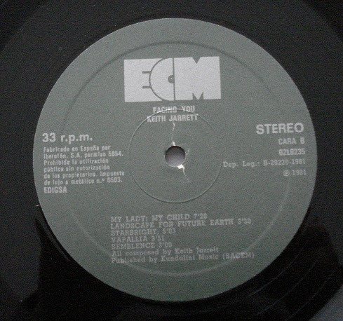 Keith Jarrett : Facing You (LP, Album, RE, Gre)