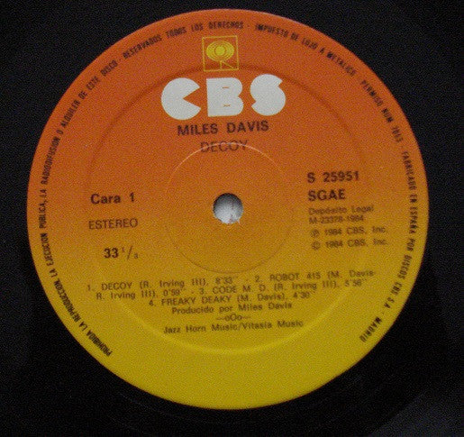 Miles Davis : Decoy (LP, Album, Gat)