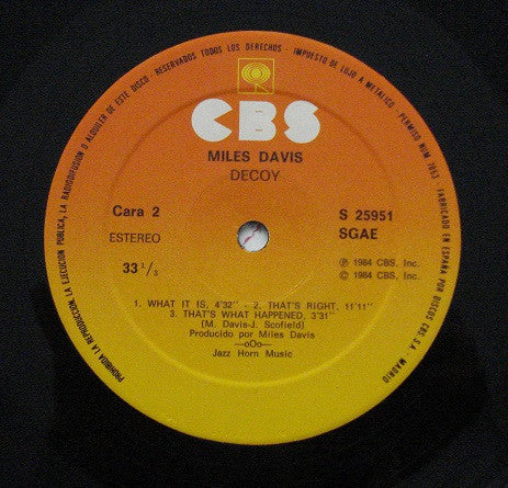 Miles Davis : Decoy (LP, Album, Gat)
