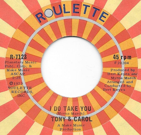 Tony And Carol : You And I (7")