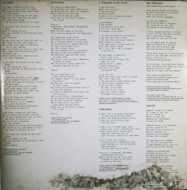 Joan Baez : Come From The Shadows (LP, Album, Pit)