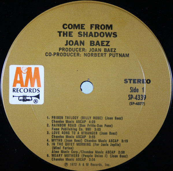 Joan Baez : Come From The Shadows (LP, Album, Pit)