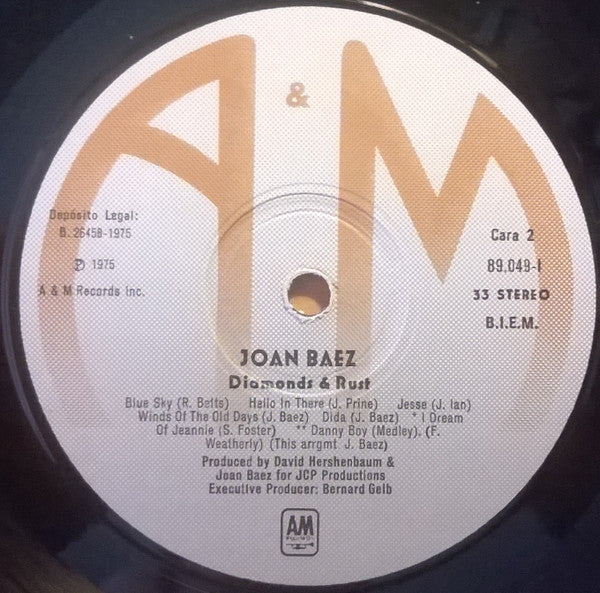 Joan Baez : Diamonds & Rust (LP, Album)