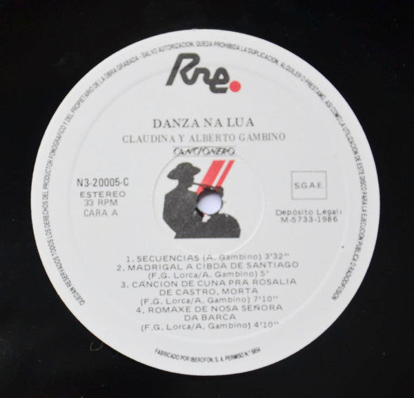 Federico García Lorca ·  Claudina y Alberto Gambino : Danza Na Lua (Seis Poemas Galegos) (LP, Album)