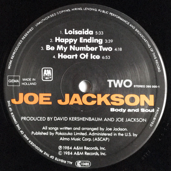 Joe Jackson : Body And Soul (LP, Album)