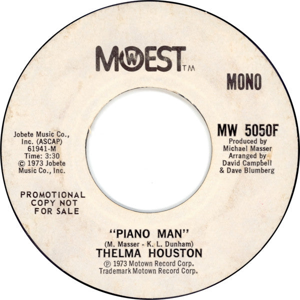 Thelma Houston : Piano Man (7", Mono, Promo)