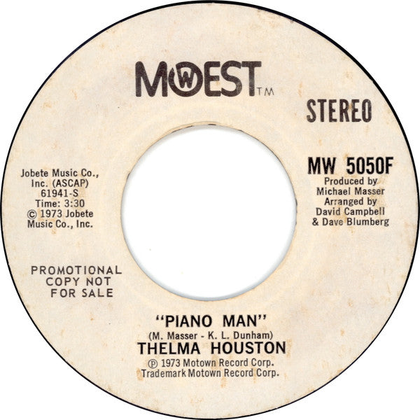 Thelma Houston : Piano Man (7", Mono, Promo)