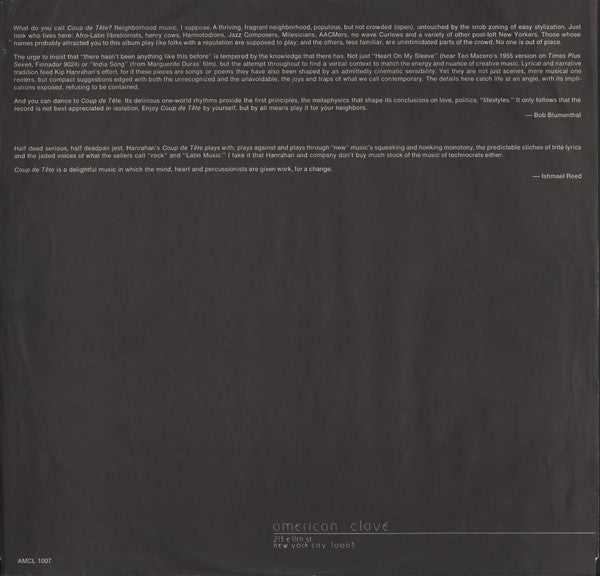 Kip Hanrahan : Coup De Tête (LP, Album)