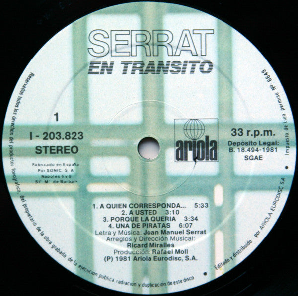 Serrat* : En Tránsito (LP, Album)