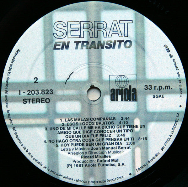 Serrat* : En Tránsito (LP, Album)