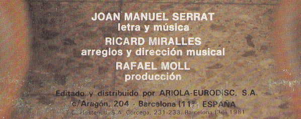 Serrat* : En Tránsito (LP, Album)