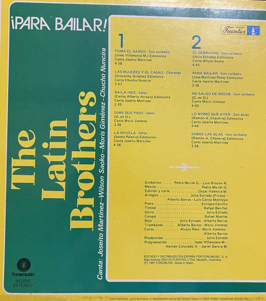 The Latin Brothers : Para Bailar (LP, Album)