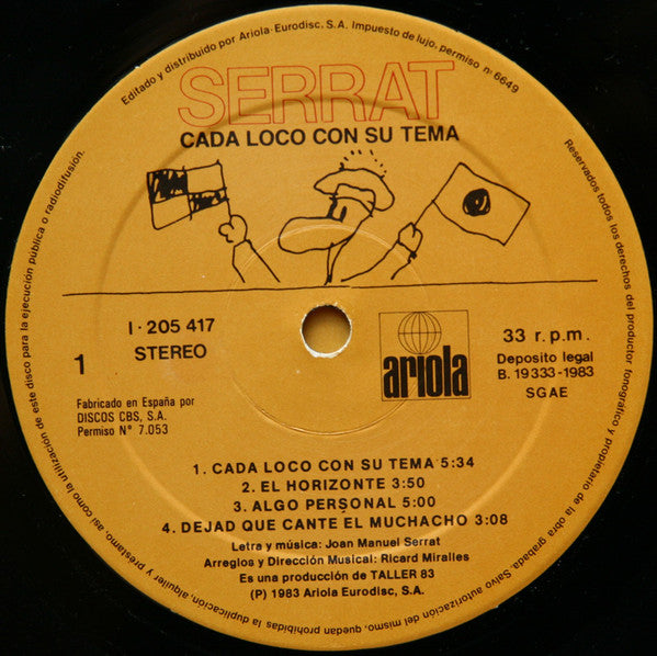 Serrat* : Cada Loco Con Su Tema (LP, Album, Gat)