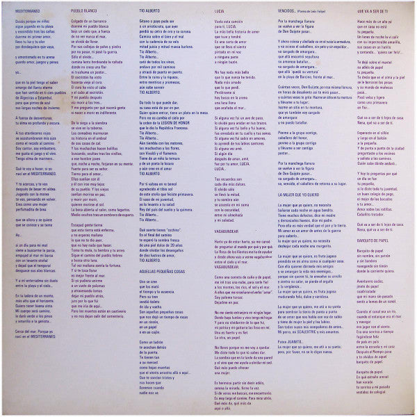 Joan Manuel Serrat : Mediterráneo (LP, Album, RE, Gat)