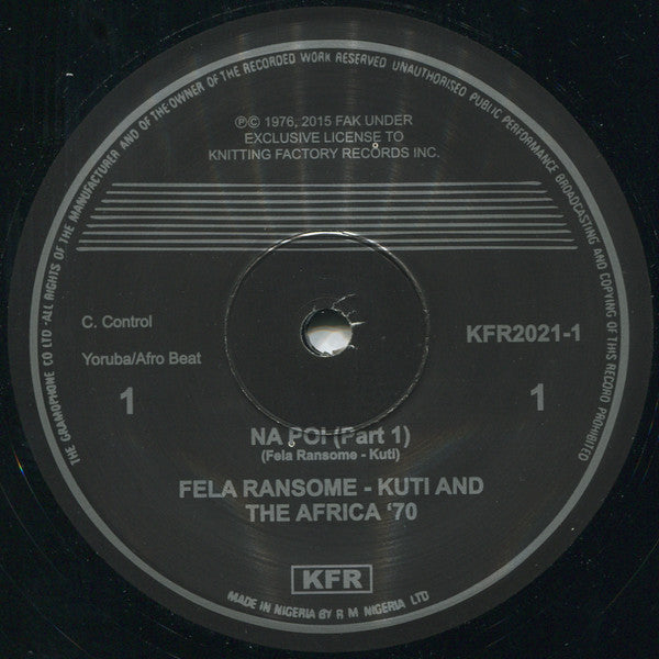 Fela Ransome-Kuti* & The Africa '70* : Na Poi (LP, Album, RE)