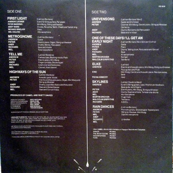 Camel : Rain Dances (LP, Album, RE, Hub)