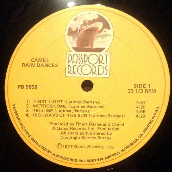 Camel : Rain Dances (LP, Album, RE, Hub)
