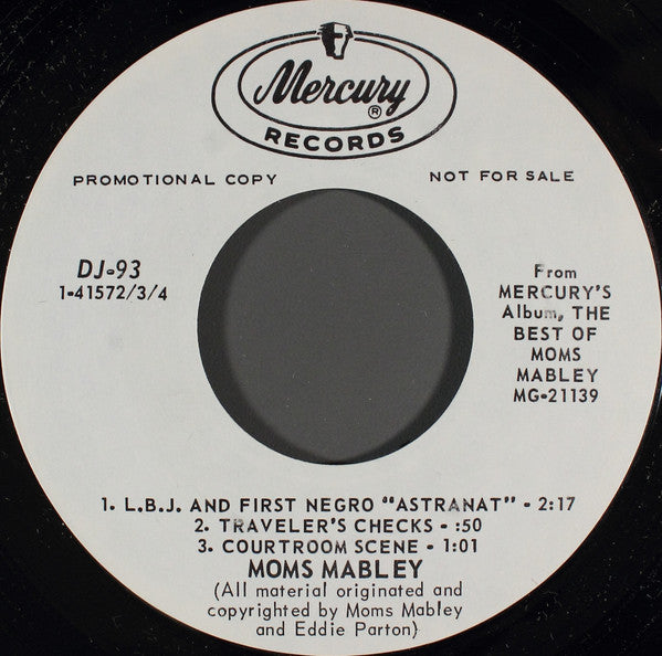 Moms Mabley : From Mercury's Album, The Best Of Moms Mabley (7", Promo, Smplr)