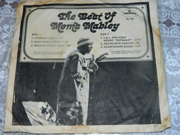 Moms Mabley : From Mercury's Album, The Best Of Moms Mabley (7", Promo, Smplr)
