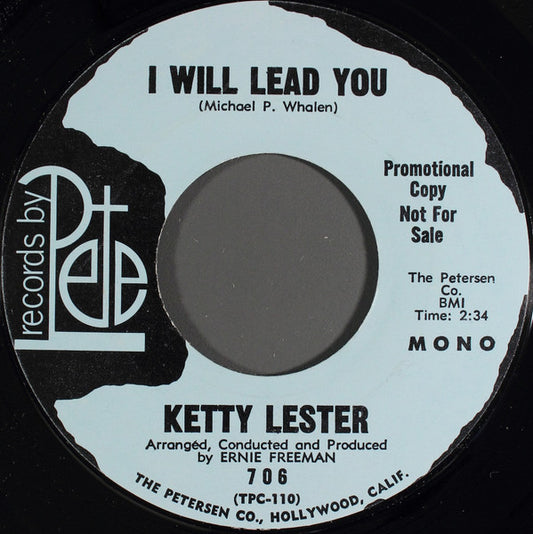 Ketty Lester : I Will Lead You (7", Mono, Promo)